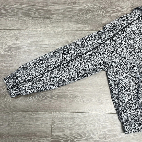 NWOT Anthropologie Allfenix All Fenix Leopard Print White Black Crop Jacket L - Picture 15 of 16